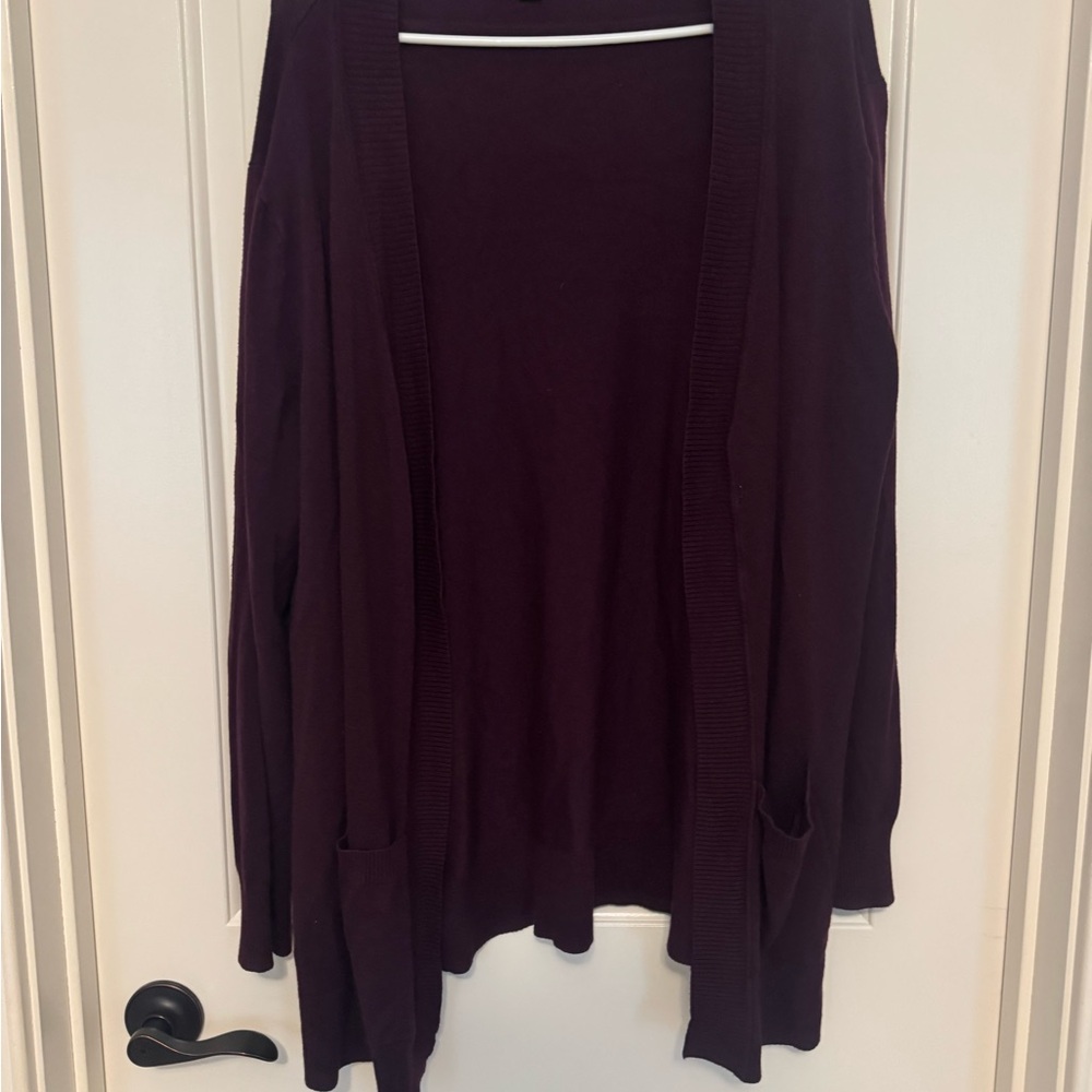 Zenana Outfitters Women's Long Sleeve Long Burgundy Cardigan Sweater Size 2x